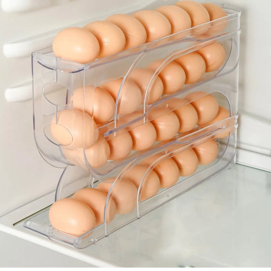 Automatic Rolling Egg Organizer Rack