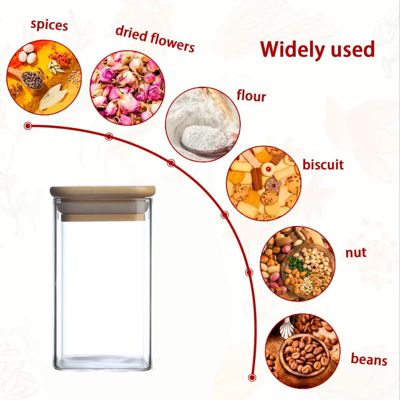 12-Piece Square Glass Spice Jar Set with 72 Labels