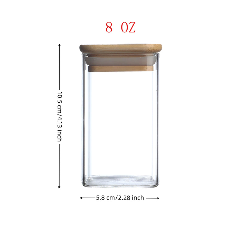 12-Piece Square Glass Spice Jar Set with 72 Labels