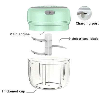Mini Electric Stainless Steel Garlic Chopper (250ml)