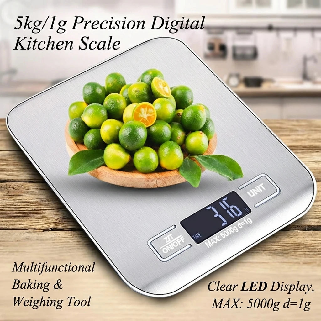 5kg Stainless Steel Digital Kitchen Scale