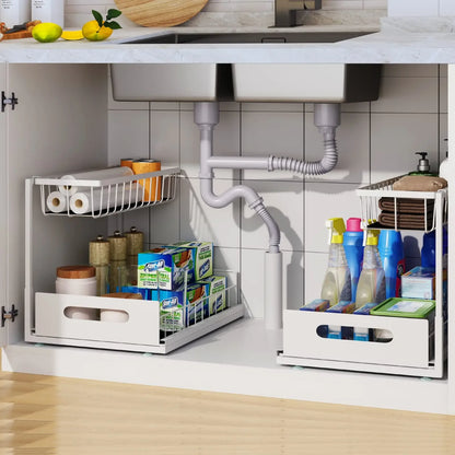 2-Tier Sliding Under-Sink Organizer & Storage Rack
