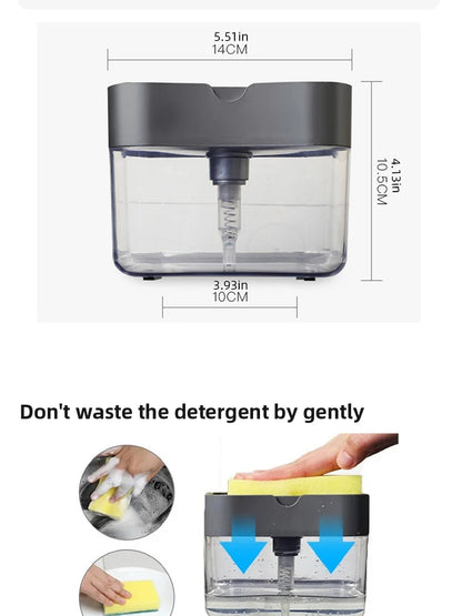 One-Handed Kitchen Detergent Press Dispenser