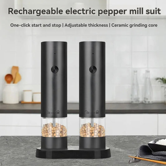 USB Rechargeable Electric Salt & Pepper Grinder