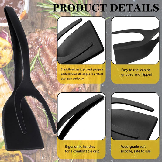 2-in-1 Grip & Flip Spatula Tongs