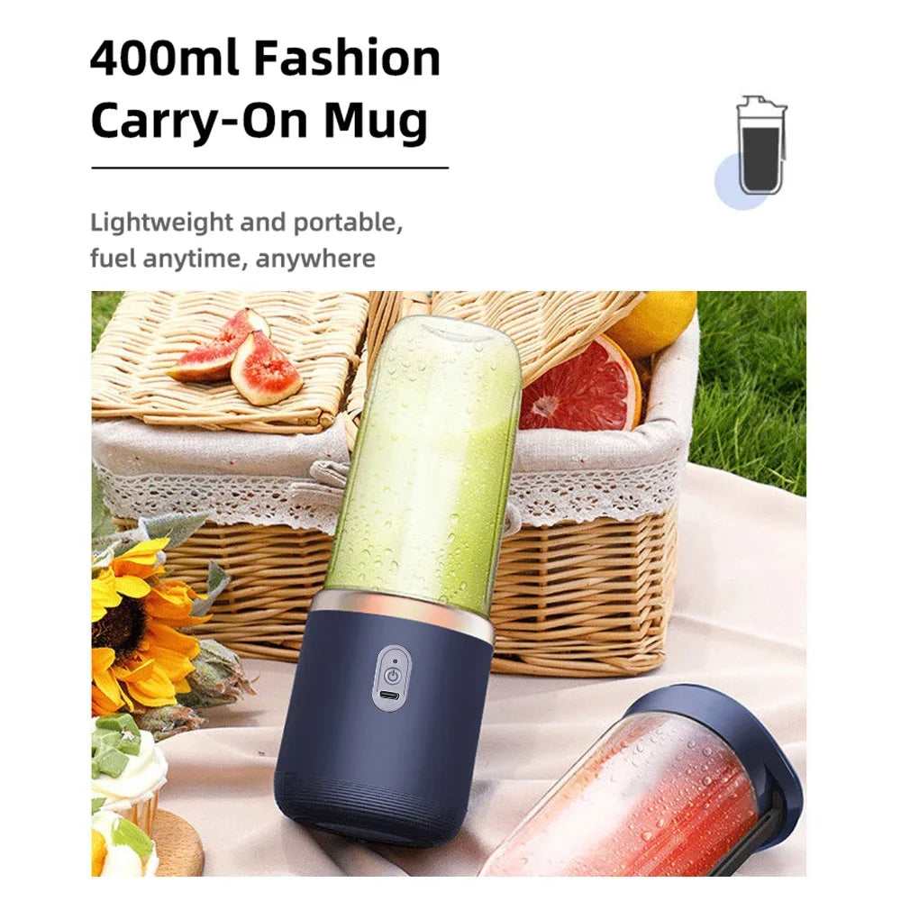 Portable 6-Blade Blender & Juicer Cup with Extra Cup