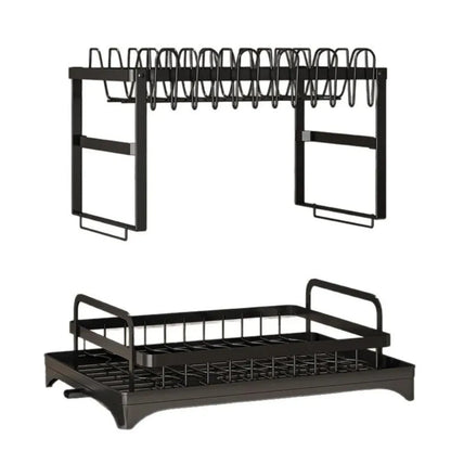 2-Tier Rotating Dish Drying Rack