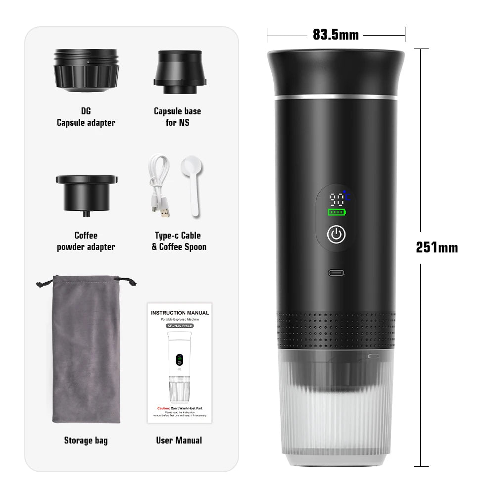 3-in-1 Portable Wireless Electric Espresso Machine