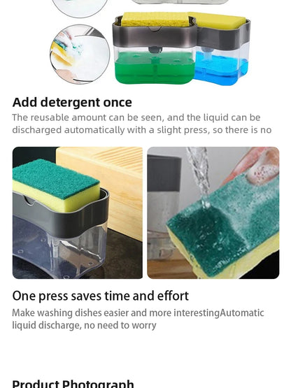 One-Handed Kitchen Detergent Press Dispenser