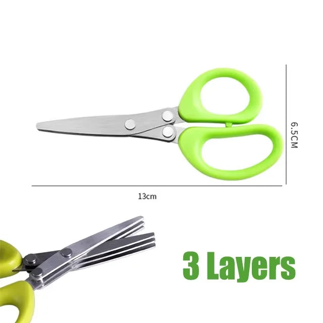5-Layer Stainless Steel Kitchen & Herb Scissors