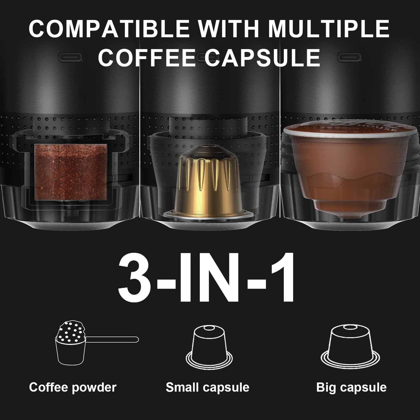 3-in-1 Portable Wireless Electric Espresso Machine