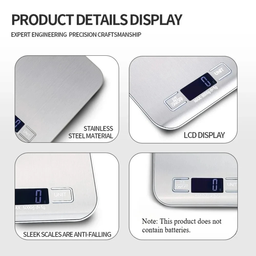 5kg Stainless Steel Digital Kitchen Scale