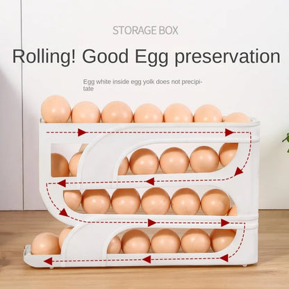 Automatic Rolling Egg Organizer Rack