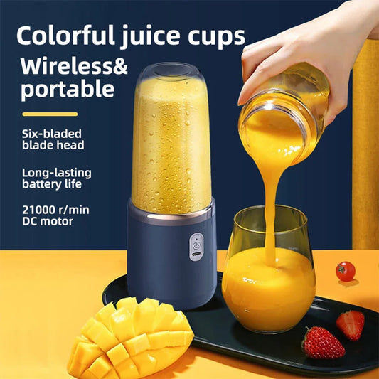 Portable 6-Blade Blender & Juicer Cup with Extra Cup