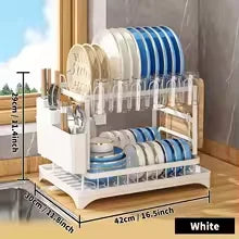 2-Tier Rotating Dish Drying Rack