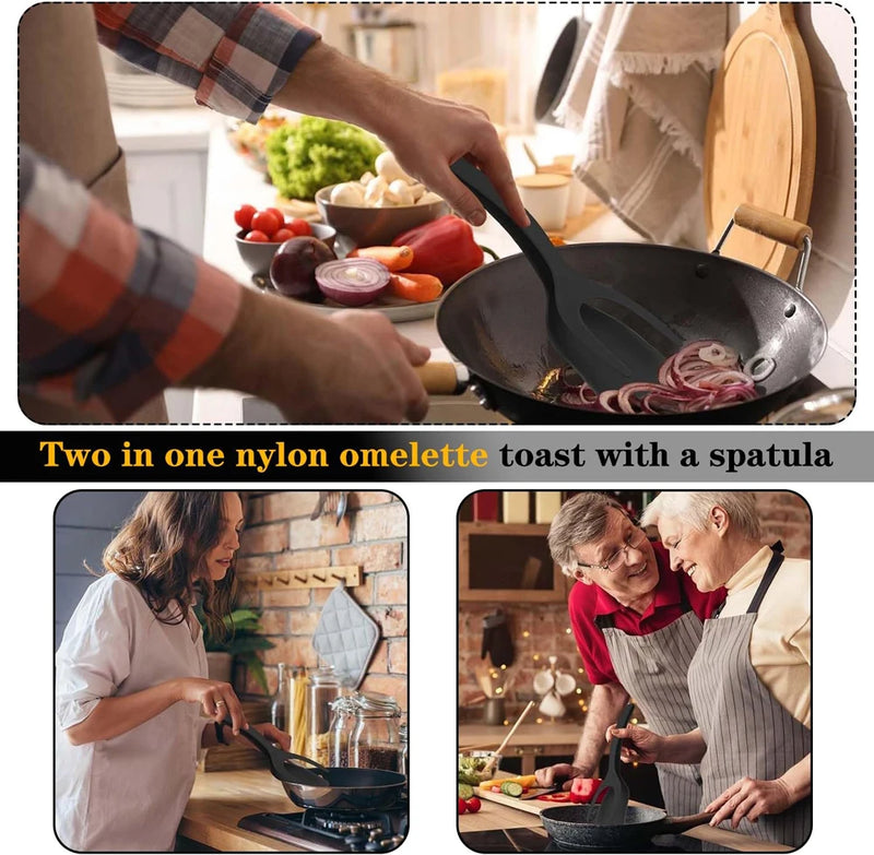 2-in-1 Grip & Flip Spatula Tongs