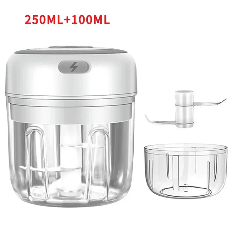 Mini Electric Stainless Steel Garlic Chopper (250ml)