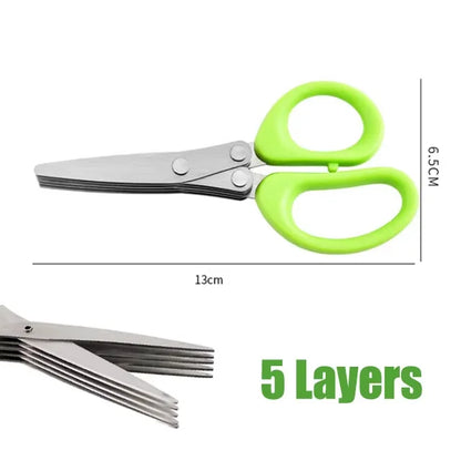 5-Layer Stainless Steel Kitchen & Herb Scissors