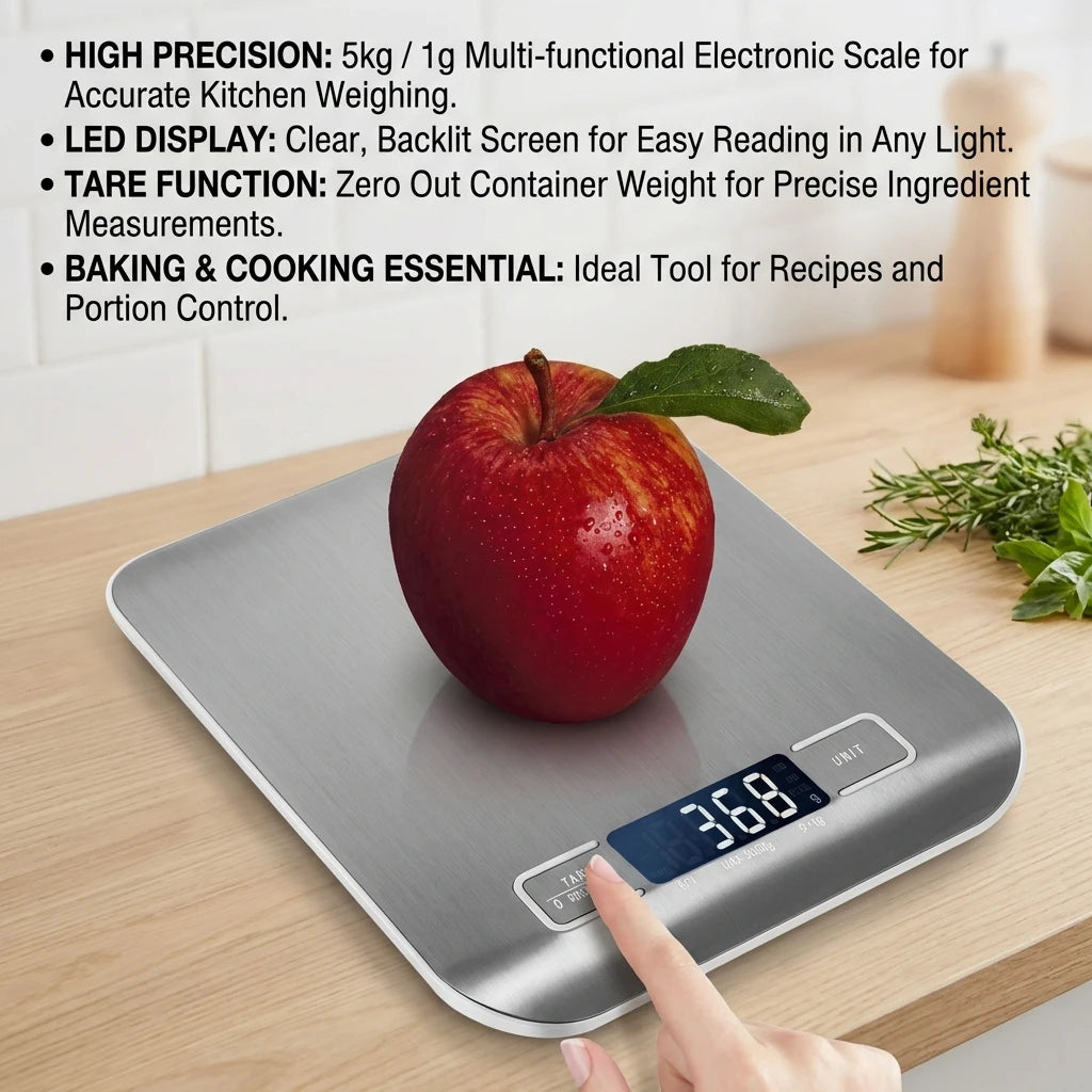 5kg Stainless Steel Digital Kitchen Scale