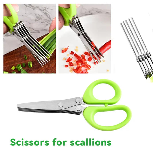 5-Layer Stainless Steel Kitchen & Herb Scissors