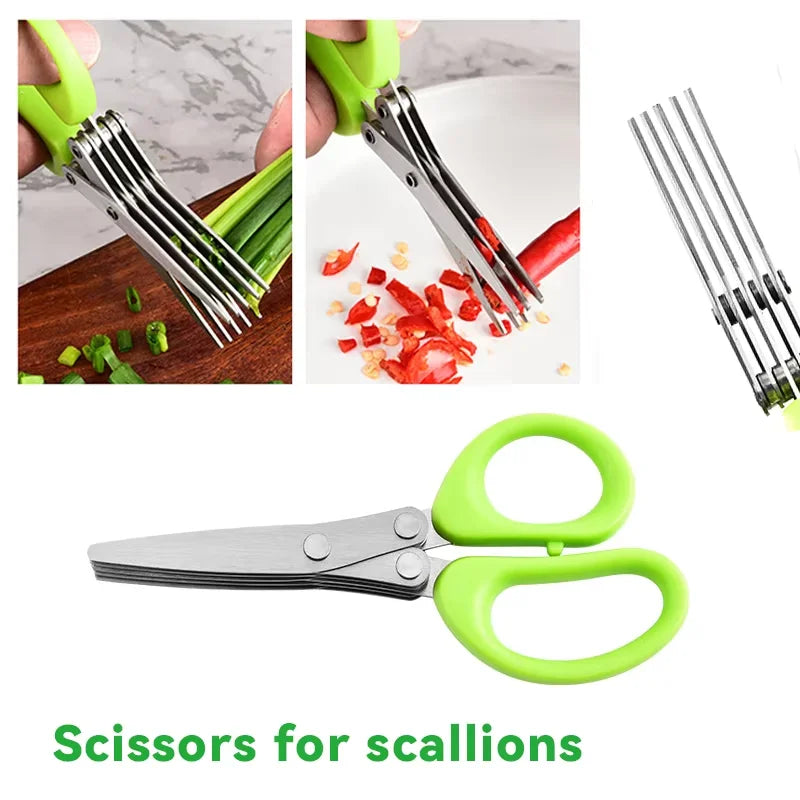 5-Layer Stainless Steel Kitchen & Herb Scissors