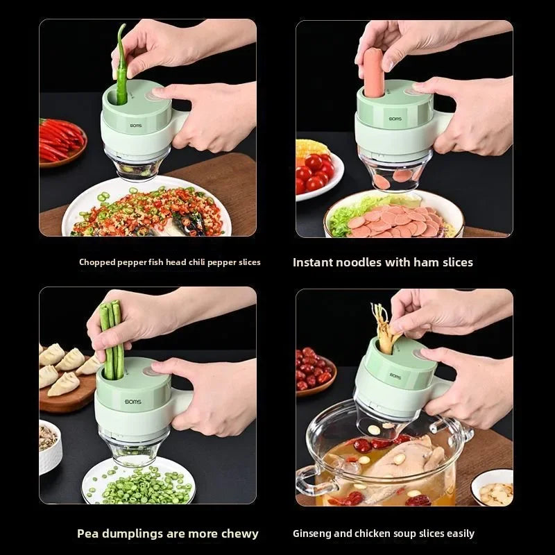 4-in-1 Handheld Electric Vegetable Cutter