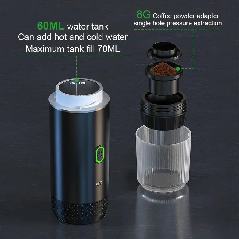 3-in-1 Portable Wireless Electric Espresso Machine