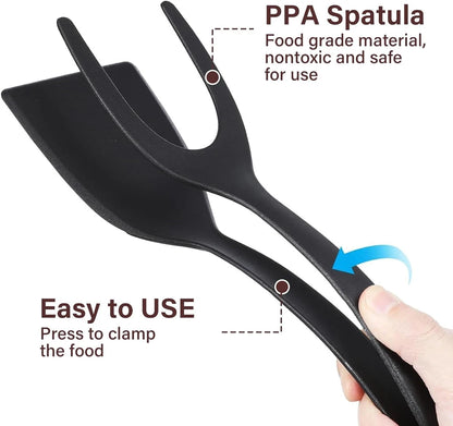 2-in-1 Grip & Flip Spatula Tongs