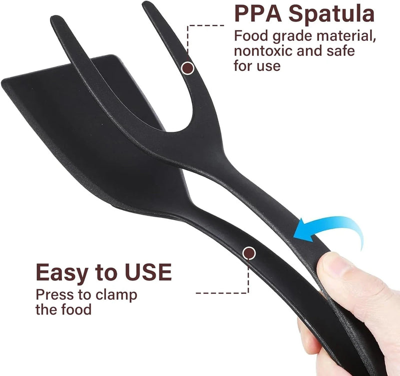 2-in-1 Grip & Flip Spatula Tongs