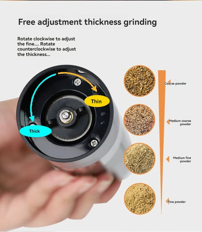 USB Rechargeable Electric Salt & Pepper Grinder