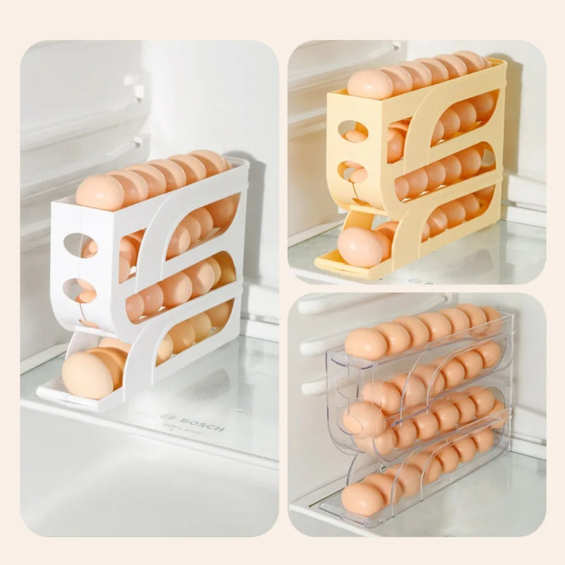 Automatic Rolling Egg Organizer Rack