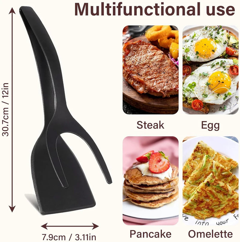 2-in-1 Grip & Flip Spatula Tongs