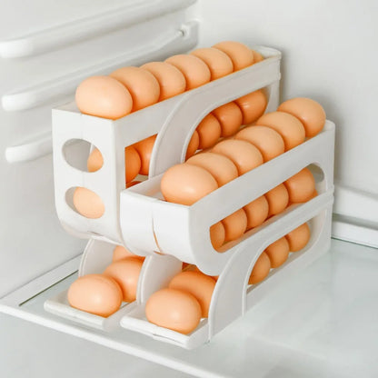 Automatic Rolling Egg Organizer Rack